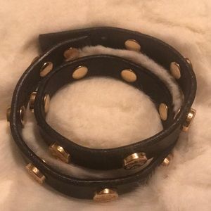 Tory Burch leather wrap around bracelet